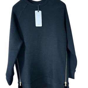 Varley Women's Mae Boyfriend Black Crew Neck Long Sleeve Sweatshirt Size S